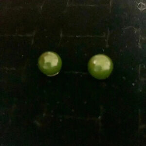 Green gemstone stud post earrings